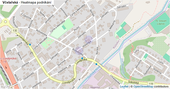 Včelařská - mapa podnikání