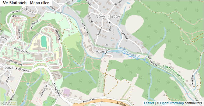 Ve Slatinách - mapa ulice