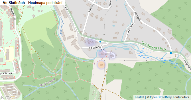 Ve Slatinách - mapa podnikání