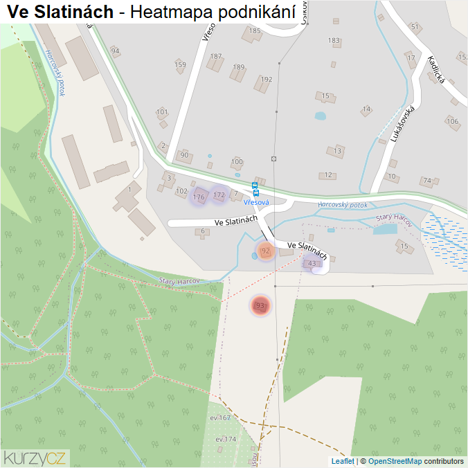 Mapa Ve Slatinách - Firmy v ulici.