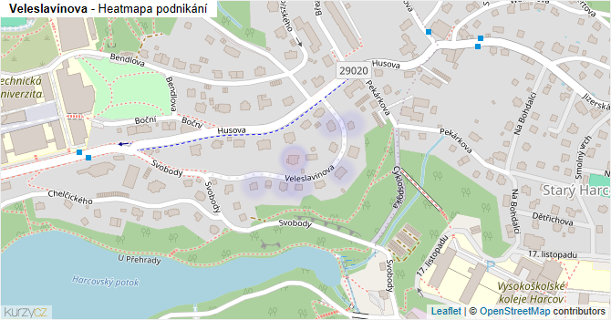 Veleslavínova - mapa podnikání