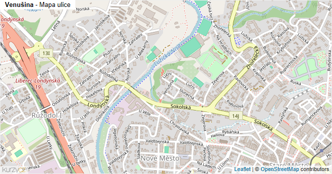 Venušina - mapa ulice
