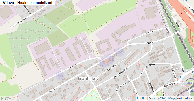 Vilová - mapa podnikání