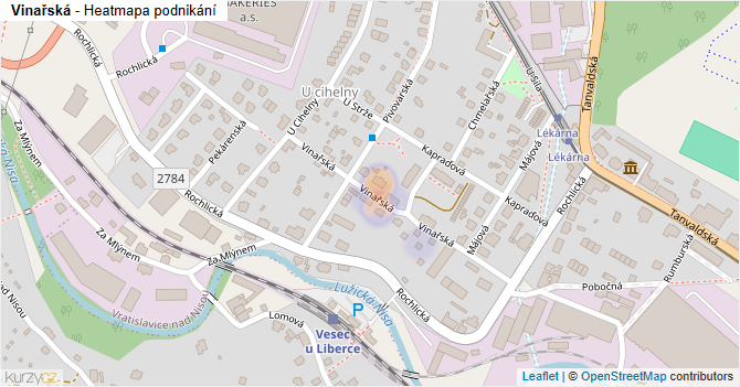 Vinařská - mapa podnikání