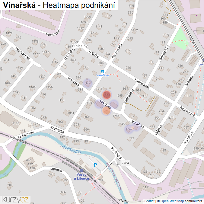 Mapa Vinařská - Firmy v ulici.