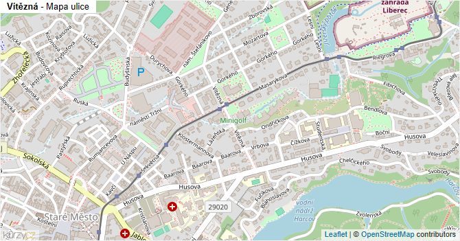 Vítězná - mapa ulice