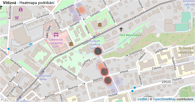 Vítězná - mapa podnikání