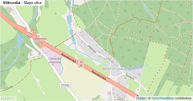 Vítkovská - mapa ulice