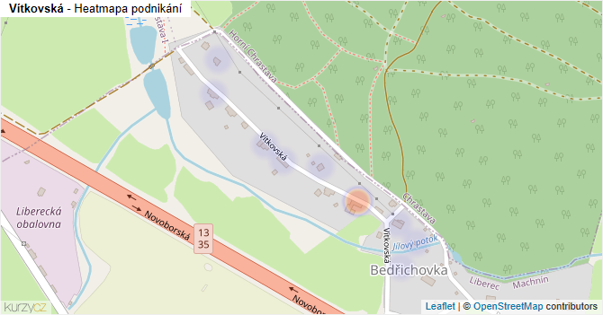 Vítkovská - mapa podnikání