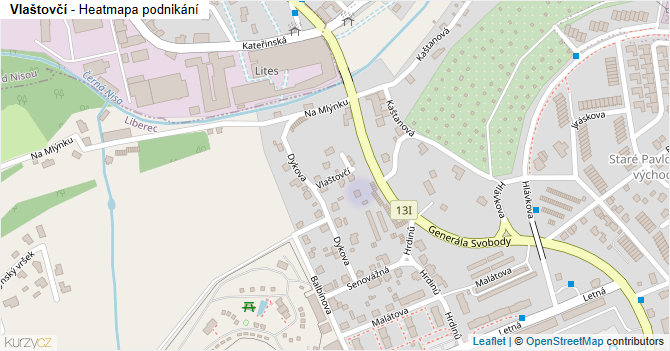 Vlaštovčí - mapa podnikání