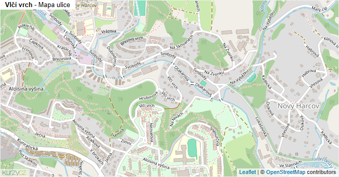 Vlčí vrch - mapa ulice