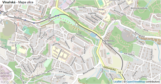 Vlnařská - mapa ulice