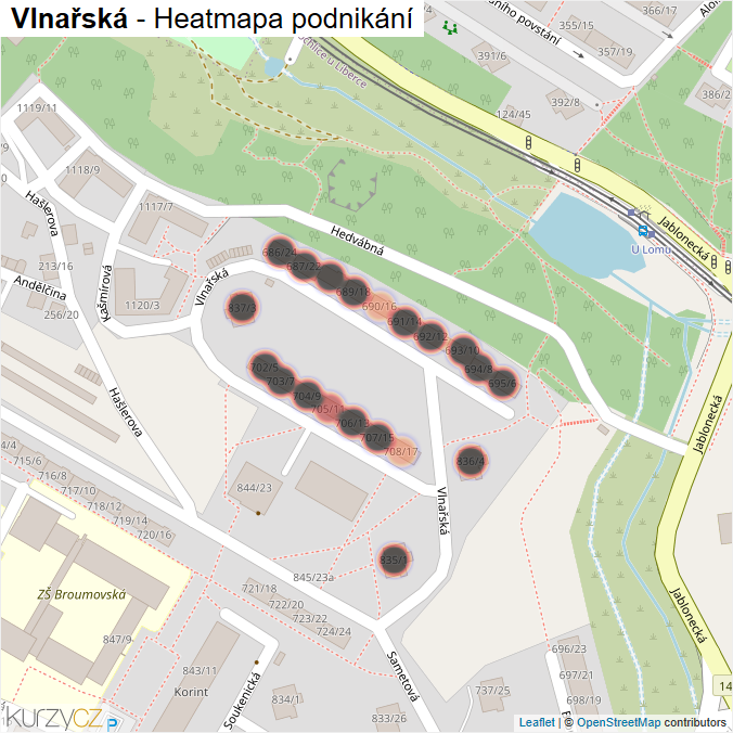 Mapa Vlnařská - Firmy v ulici.