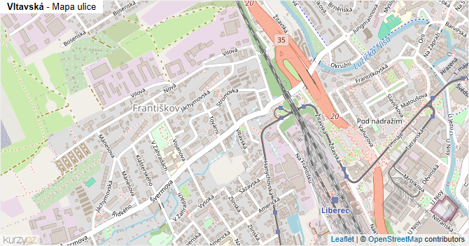 Vltavská - mapa ulice