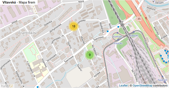 Vltavská - mapa firem