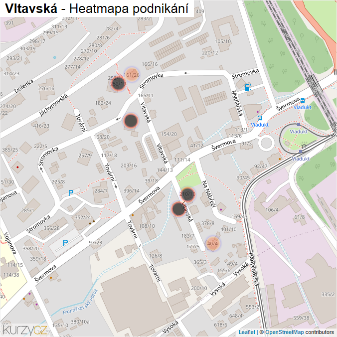 Mapa Vltavská - Firmy v ulici.