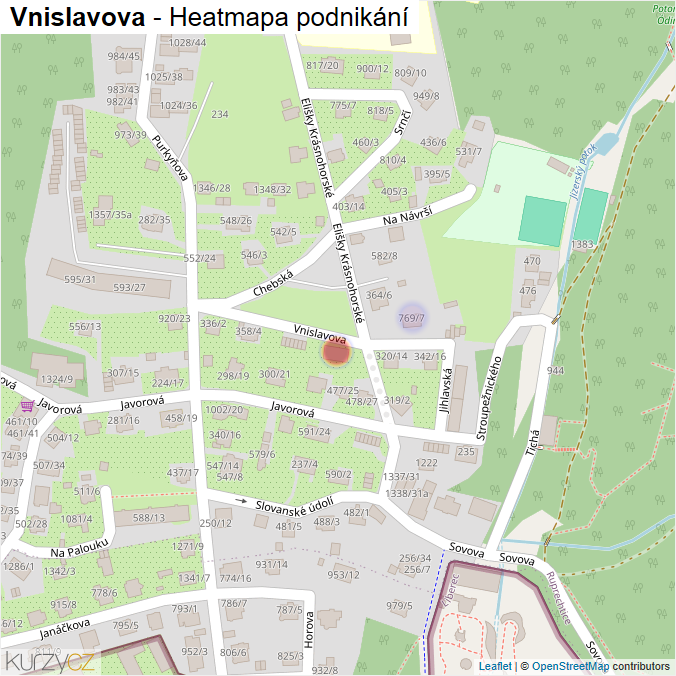 Mapa Vnislavova - Firmy v ulici.