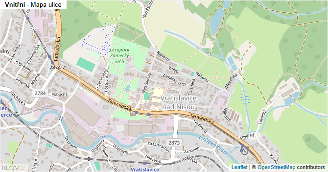 Vnitřní - mapa ulice