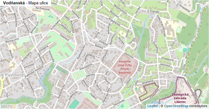 Vodňanská - mapa ulice