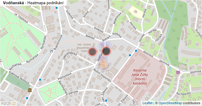 Vodňanská - mapa podnikání