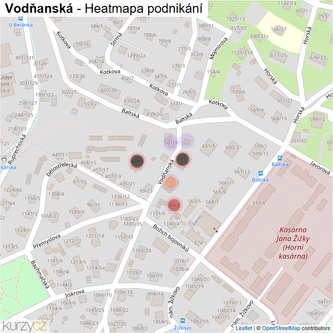 Mapa Vodňanská - Firmy v ulici.