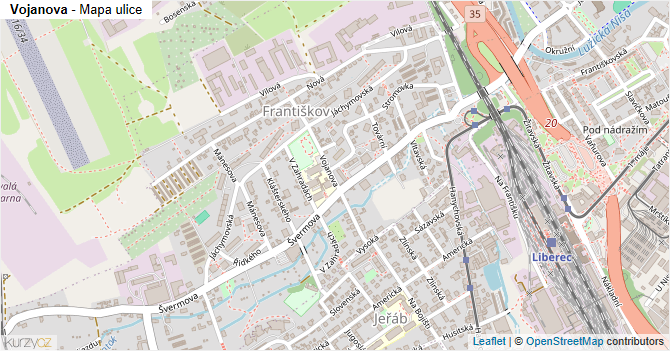 Vojanova - mapa ulice