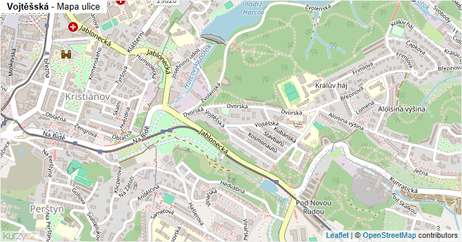 Vojtěšská - mapa ulice