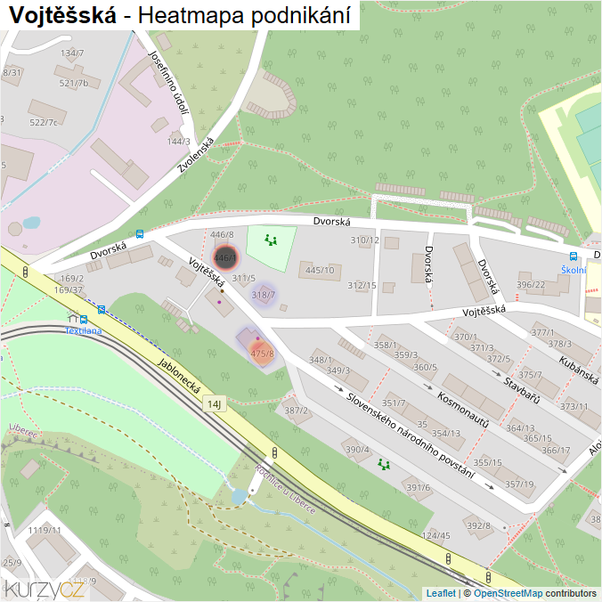 Mapa Vojtěšská - Firmy v ulici.
