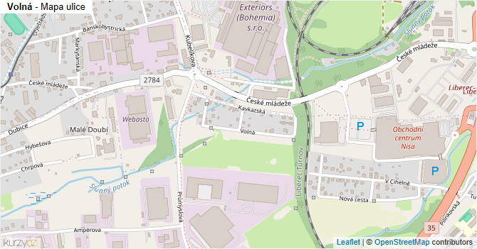 Volná - mapa ulice