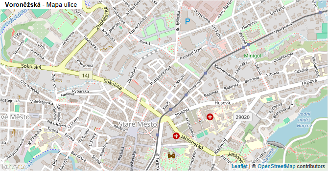 Voroněžská - mapa ulice