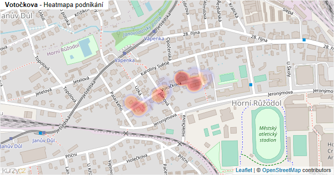 Votočkova - mapa podnikání