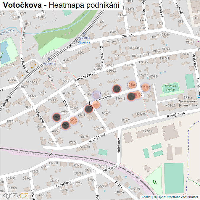 Mapa Votočkova - Firmy v ulici.