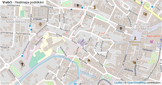 Vrabčí - mapa podnikání