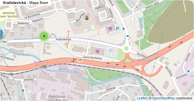Vratislavická - mapa firem