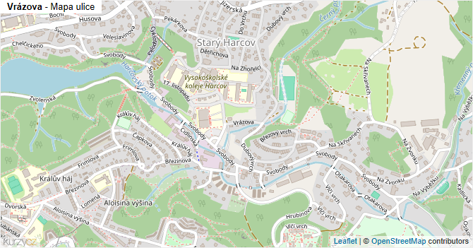 Vrázova - mapa ulice