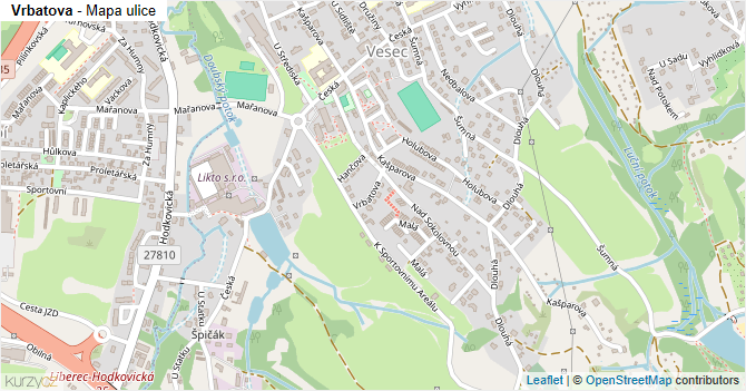 Vrbatova - mapa ulice