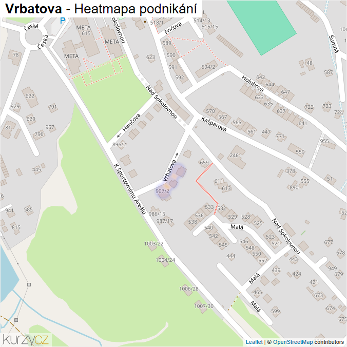 Mapa Vrbatova - Firmy v ulici.