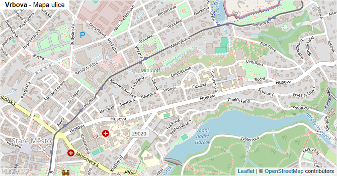 Vrbova - mapa ulice