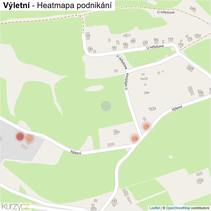 Mapa Výletní - Firmy v ulici.