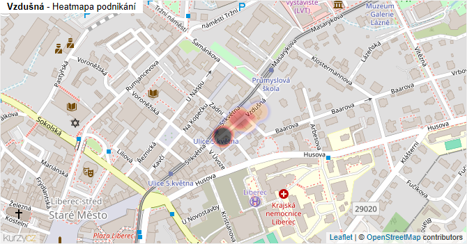 Vzdušná - mapa podnikání