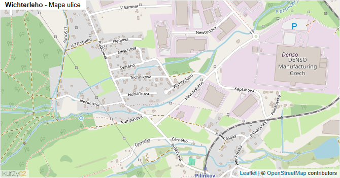 Wichterleho - mapa ulice