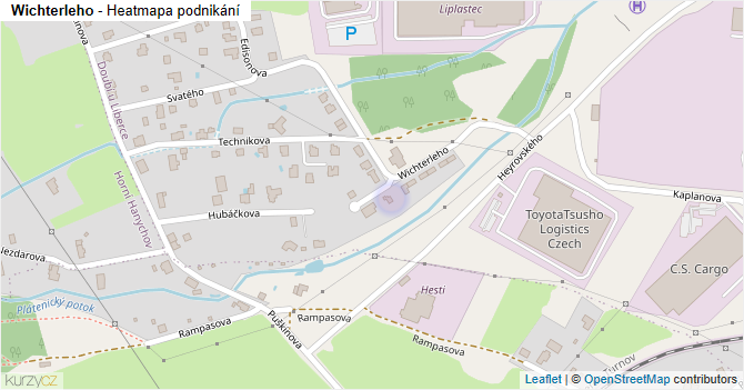 Wichterleho - mapa podnikání