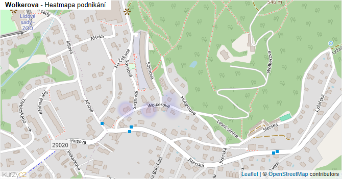 Wolkerova - mapa podnikání
