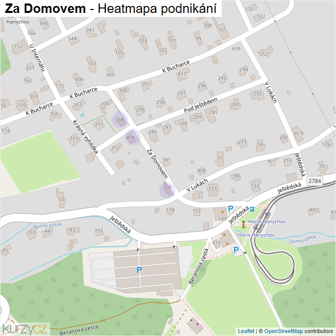 Mapa Za Domovem - Firmy v ulici.
