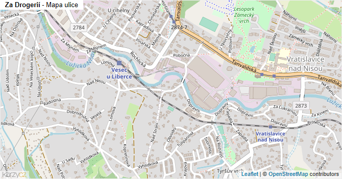Za Drogerií - mapa ulice
