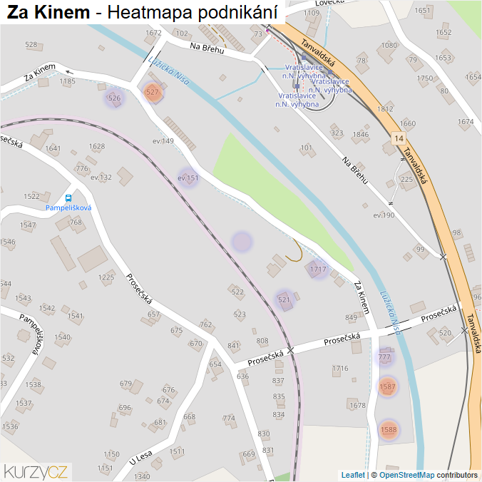 Mapa Za Kinem - Firmy v ulici.