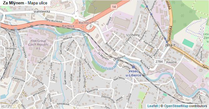 Za Mlýnem - mapa ulice