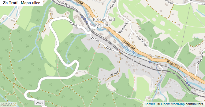 Za Tratí - mapa ulice
