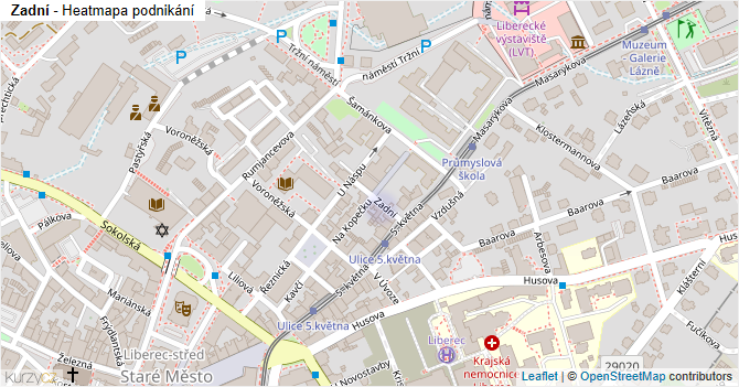 Zadní - mapa podnikání