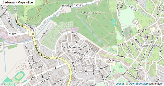Zádušní - mapa ulice